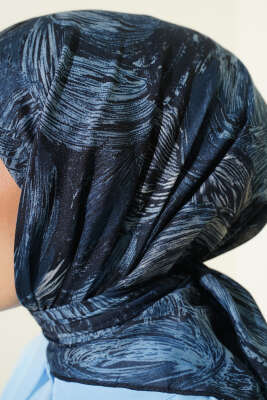 Sarmal Desen Demore Eşarp Lacivert - Günün Seçilenleri