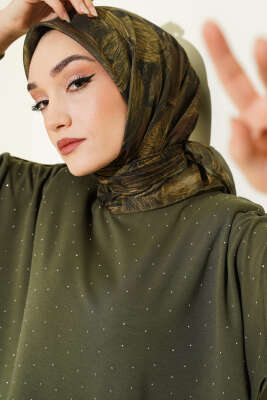 Sarmal Desen Demore Eşarp Yeşil - VERTU (NYD TEKSTİL)