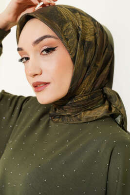 Sarmal Desen Demore Eşarp Yeşil - Başörtüsü