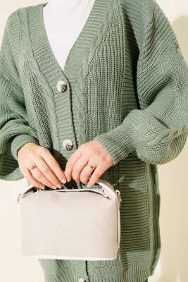 Sarmal Desen Detaylı Triko Hırka Çağla Yeşili - Hırka