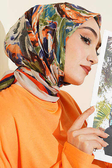 Sarmal Desen Elegance Eşarp Bej - Başörtüsü