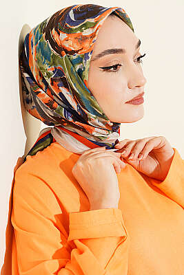 Sarmal Desen Elegance Eşarp Bej - Başörtüsü
