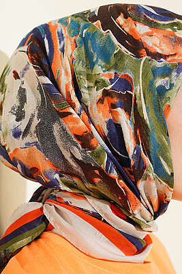 Sarmal Desen Elegance Eşarp Bej - Başörtüsü