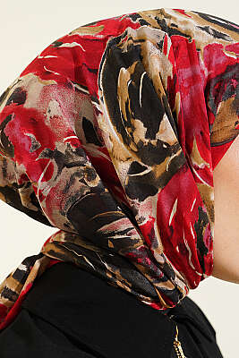 Sarmal Desen Elegance Eşarp Bordo - Başörtüsü