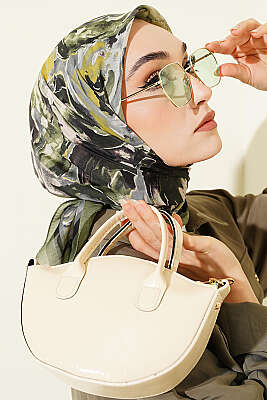 Sarmal Desen Elegance Eşarp Çağla Yeşili - Başörtüsü