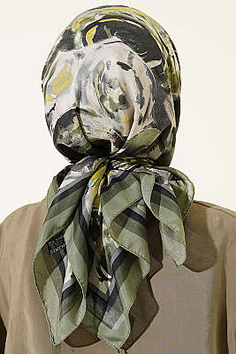 Sarmal Desen Elegance Eşarp Çağla Yeşili - Başörtüsü