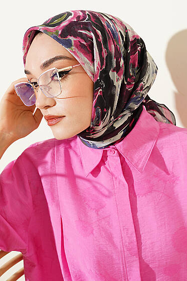 Sarmal Desen Elegance Eşarp Eflatun - Başörtüsü