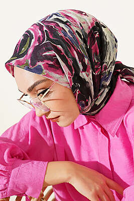 Sarmal Desen Elegance Eşarp Eflatun - Başörtüsü