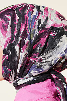 Sarmal Desen Elegance Eşarp Eflatun - Başörtüsü