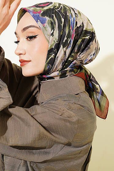 Sarmal Desen Elegance Eşarp Kiremit - Başörtüsü