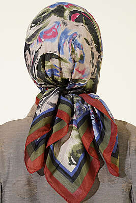 Sarmal Desen Elegance Eşarp Kiremit - Başörtüsü