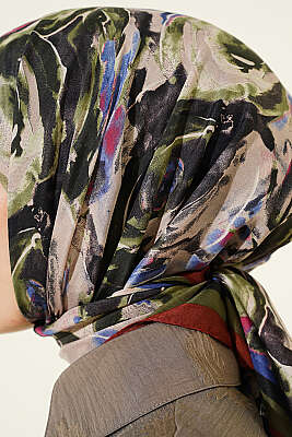 Sarmal Desen Elegance Eşarp Kiremit - Başörtüsü