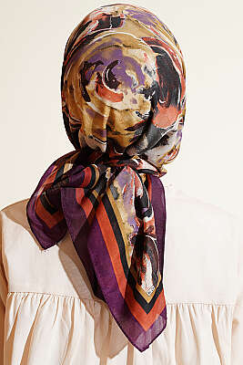 Sarmal Desen Elegance Eşarp Mor - Başörtüsü