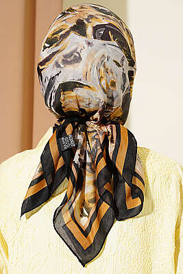 Sarmal Desen Elegance Eşarp Siyah - Başörtüsü