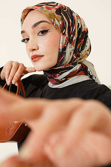 Sarmal Desen Elegance Eşarp Taş - Başörtüsü