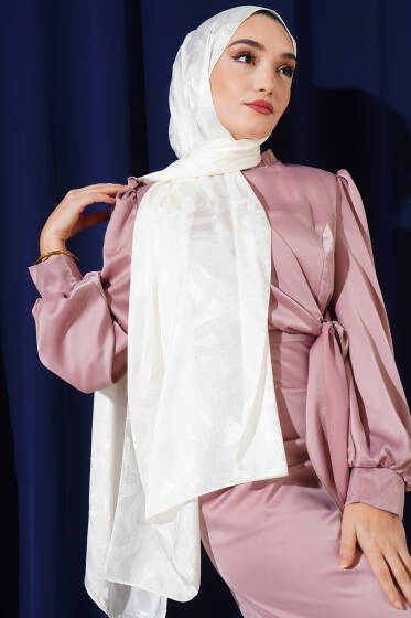 Sarmal Desen Jakar Melisa Şal Ekru -22 - Başörtüsü