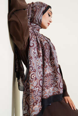 Sarmal Etnik Şal Soft Siyah Camel 