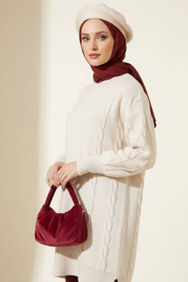 Sarmal Kabartmalı Yumoş Triko Tunik Taş - 300-500 TL Ürünler