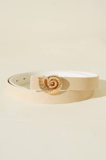 Sarmal Metal Tokalı Kemer Bej - Deri Kemer