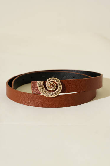 Sarmal Metal Tokalı Kemer Taba - Deri Kemer