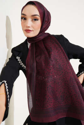 Sarmaşık Desen Soft Şal Bordo 