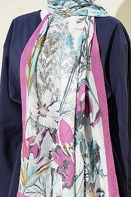 Sarmaşık Desenli Bambu Kraş Şal Galibarda - Başörtüsü