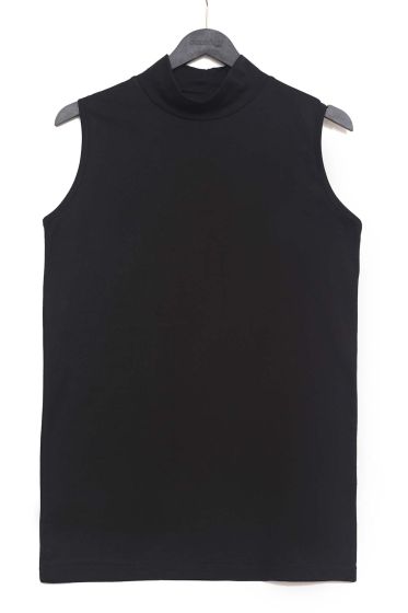 Balıkçı Yaka Kolsuz Siyah Bluz - Bluz