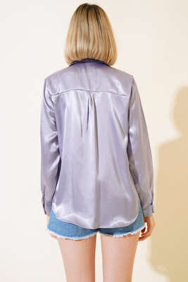 Saten Gömlek Gri - Kadın Giyim Modelleri