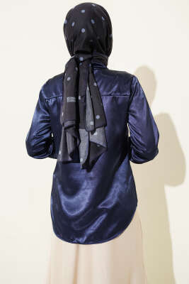 Saten Gömlek Lacivert - Gömlek