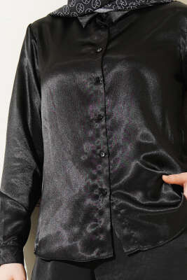Saten Gömlek Siyah - Gömlek