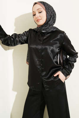 Saten Gömlek Siyah 