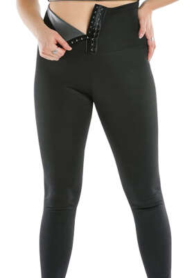 Sauna Agraflı Tayt Siyah - Yılın Fırsatı