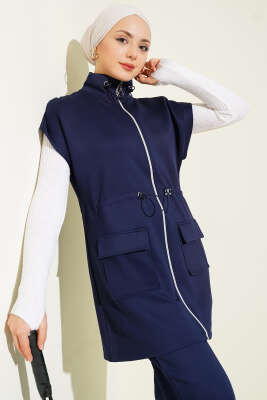 Scuba Bel Tünelli Yelekli İkili Takım Lacivert - İkili Takım