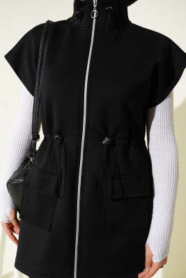 Scuba Bel Tünelli Yelekli İkili Takım Siyah - İkili Takım