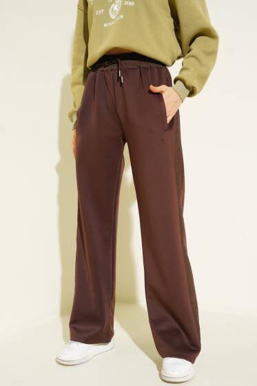 Scuba Beli Lastikli Pantolon Kahve - Kadın Giyim Modelleri