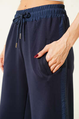 Scuba Beli Lastikli Pantolon Lacivert - Kadın Giyim Modelleri