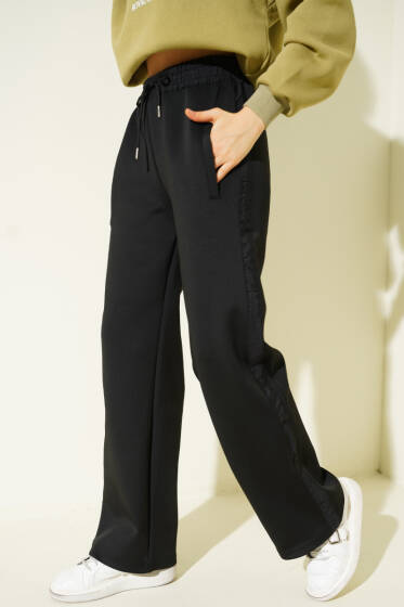 Scuba Beli Lastikli Pantolon Siyah - Kadın Giyim Modelleri