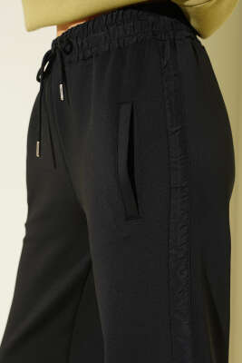 Scuba Beli Lastikli Pantolon Siyah - Kadın Giyim Modelleri