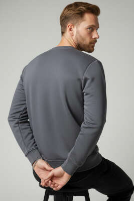 Scuba Bisiklet Yaka Erkek Sweatshirt Antrasit - Erkek Sweatshirt