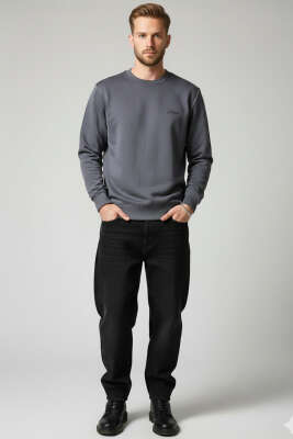 Scuba Bisiklet Yaka Erkek Sweatshirt Antrasit - Erkek Sweatshirt