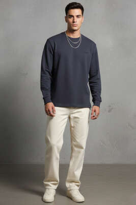 Scuba Bisiklet Yaka Erkek Sweatshirt Antrasit - Erkek Sweatshirt