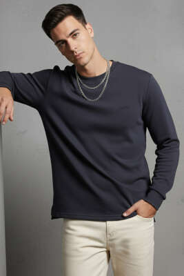 Scuba Bisiklet Yaka Erkek Sweatshirt Antrasit - BESSE