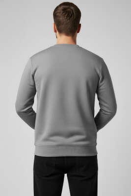 Scuba Bisiklet Yaka Erkek Sweatshirt Füme - Erkek Sweatshirt