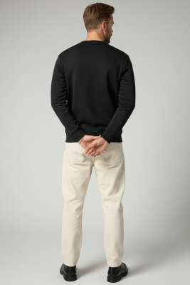 Scuba Bisiklet Yaka Erkek Sweatshirt Siyah - Erkek Sweatshirt