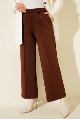 Scuba Çımalı Bol Paçalı Pantolon Kahve - Günün Seçilenleri