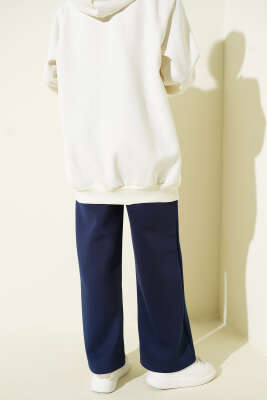 Scuba Çımalı Bol Paçalı Pantolon Lacivert - Pantolon