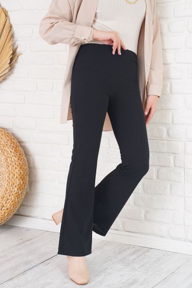 Scuba İspanyol Paça Siyah Pantolon - Pantolon