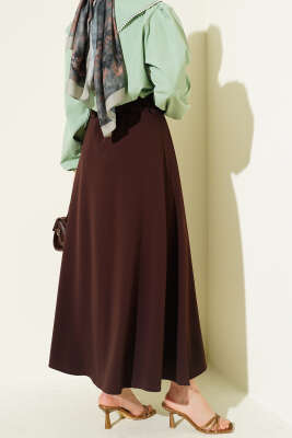 Scuba Kemerli Çan Etek Kahve - Etek
