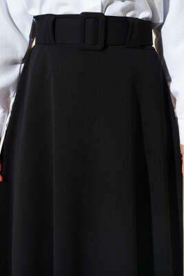 Scuba Kemerli Çan Etek Siyah - Etek