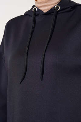 Scuba Kumaş Kapüşonlu İkili Takım Siyah - İKİLİ TAKIM